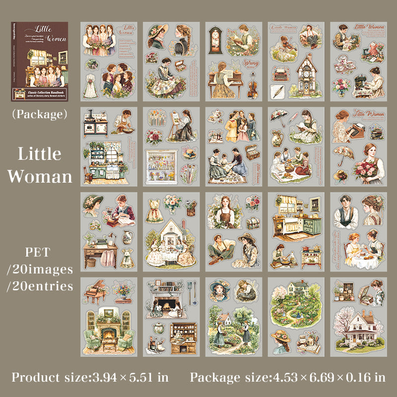 1202 Literary story PET sticker book -20Pcs each pack