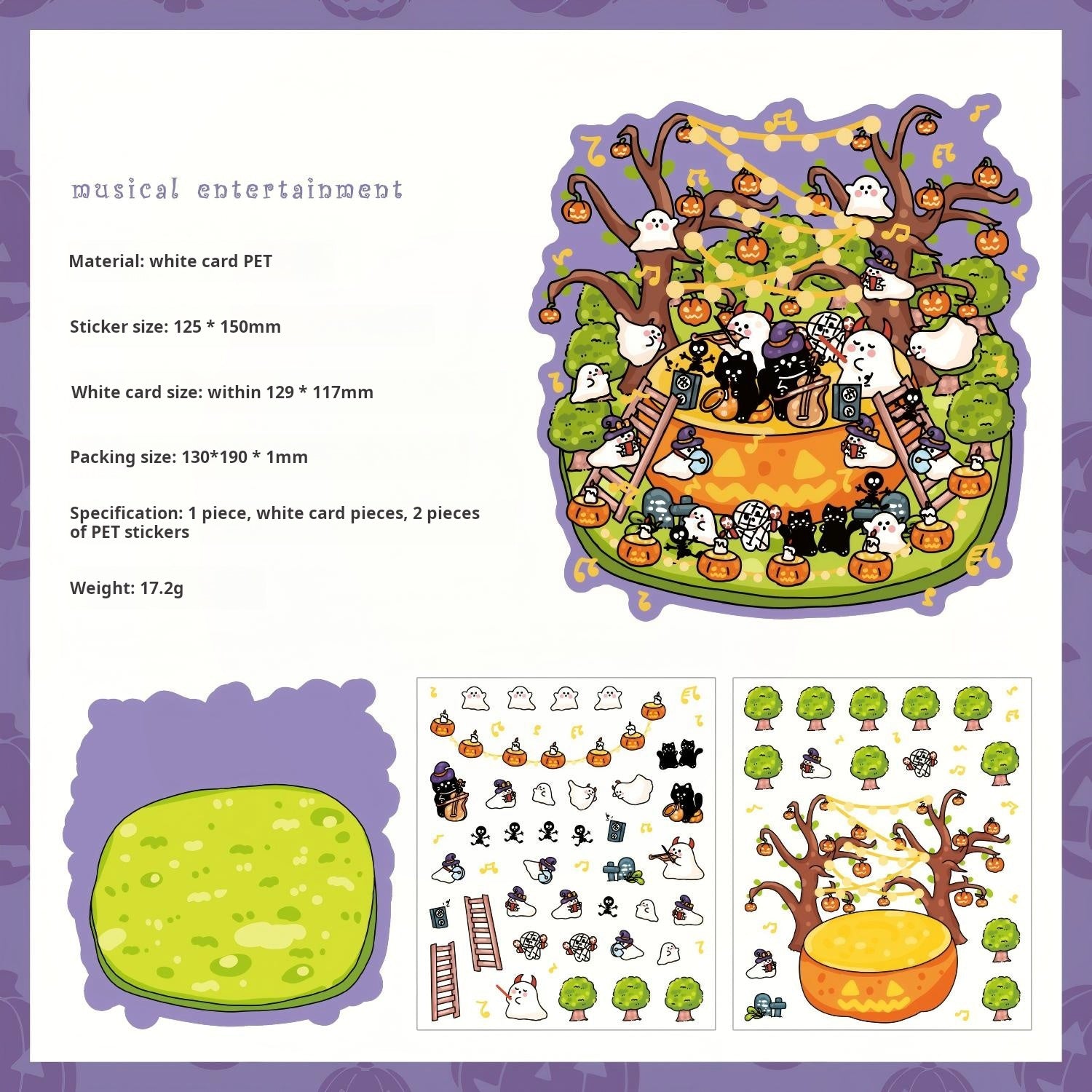 1216 Halloween scene stickers