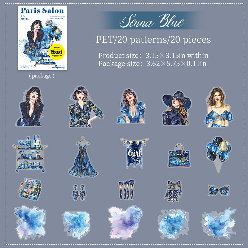 0722 Paris salon PET sticker -20Pcs each pack