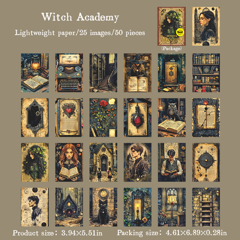 0820 Witch's magic book paper -50Pcs each pack