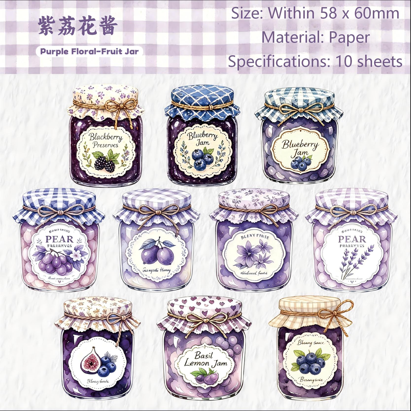 Honey Jar Jam Solid Stickers -10Pcs each pack