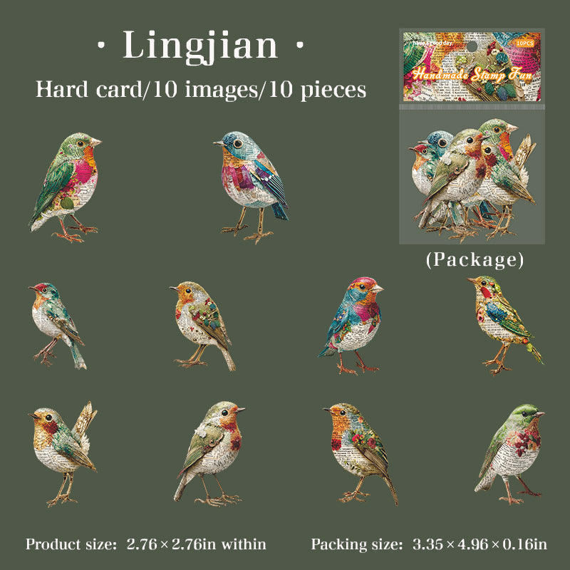 1210 Vintage cardstock sticker -10Pcs each pack