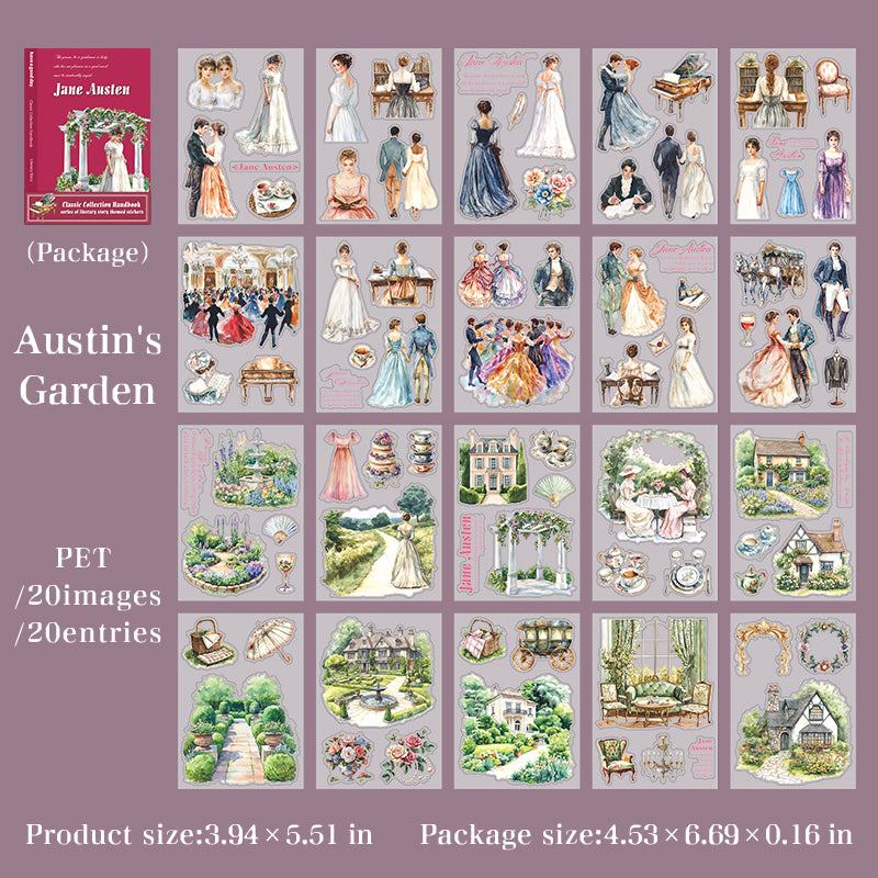 1202 Literary story PET sticker book -20Pcs each pack