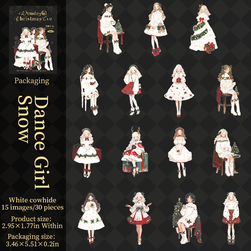 0720 Christmas eve Solid sticker -30Pcs each pack