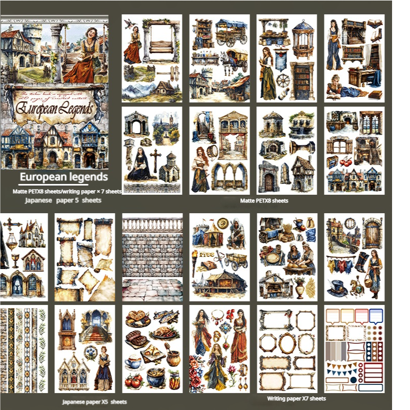 S-558- European legends Sticker Book -20Pcs each pack
