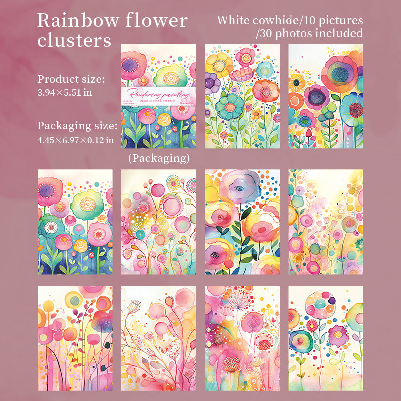 0826 Watercolor flowers Solid paper -30Pcs each pack