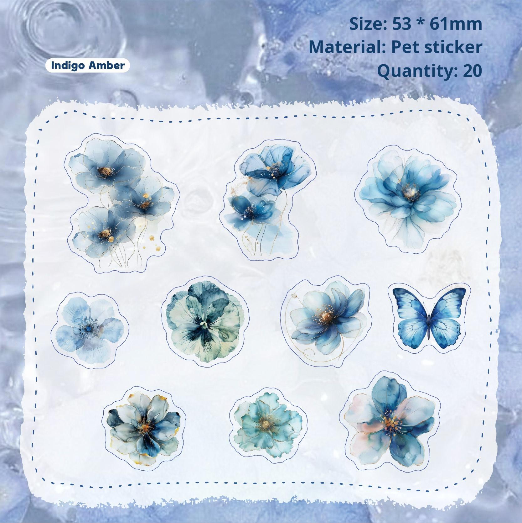0808 Flowers PET Sticker -20Pcs each pack