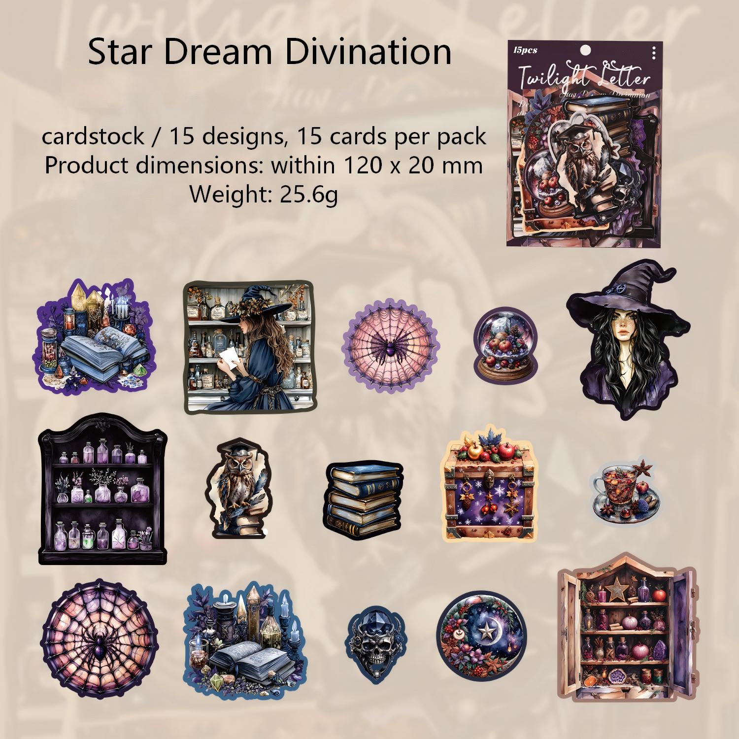 260129 Twilight Letters cardstock Sticker -15Pcs each pack