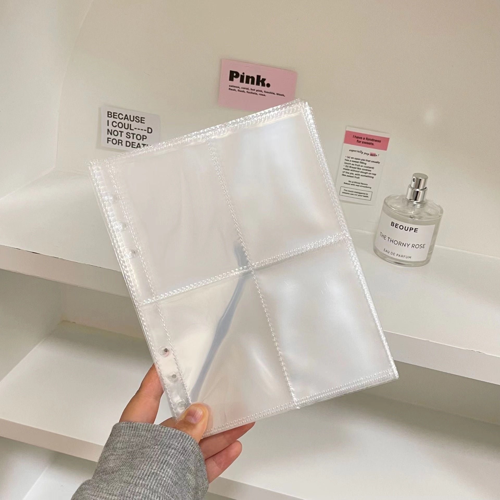 0701 A5 Glitter Stars clear binder with Zipper *not contain insert pages
