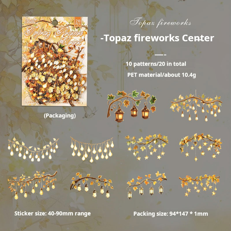 0523 The world of lights PET Sticker -20Pcs each pack