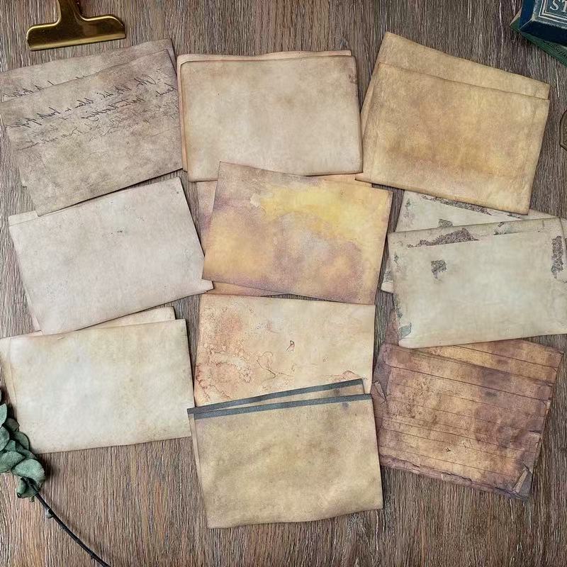 260325 Handmade old dyed paper striped letter paper -20Pcs each pack