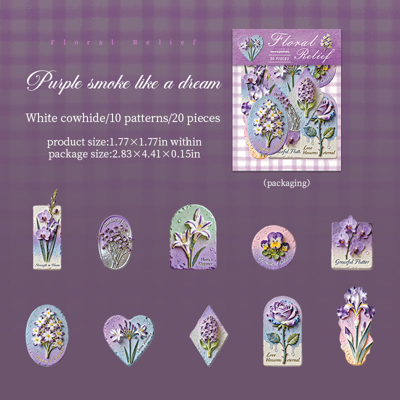 Flower solid Stickers -20Pcs each pack