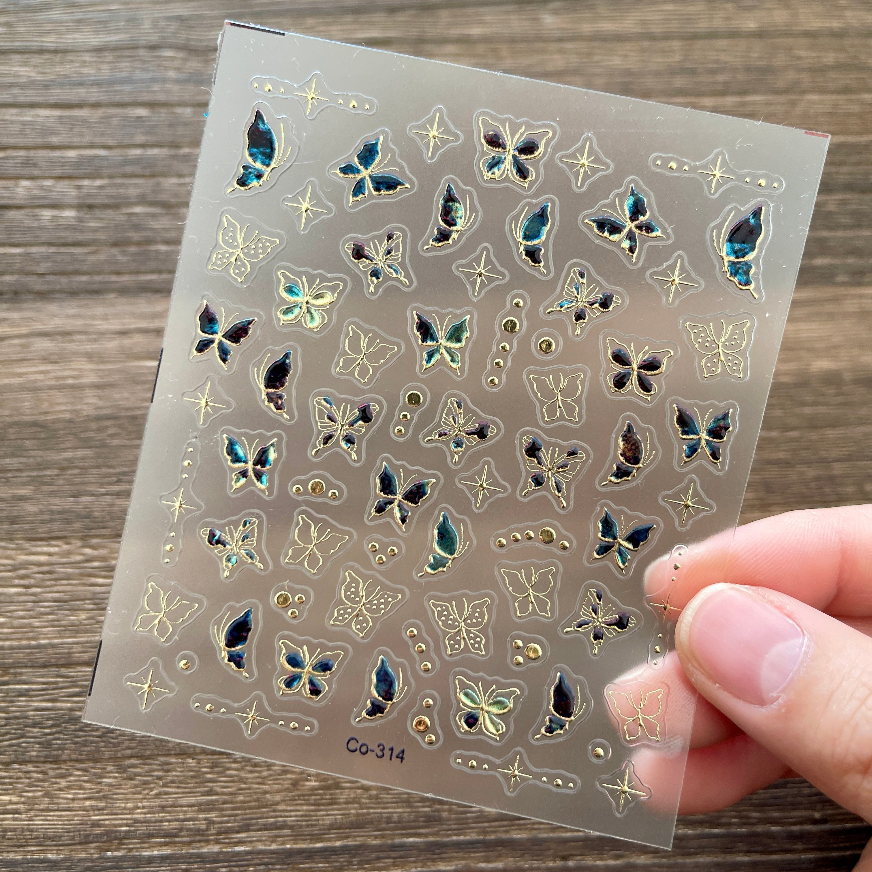 260110 M286- Butterfly Embossed Mini sticker 1 Pcs