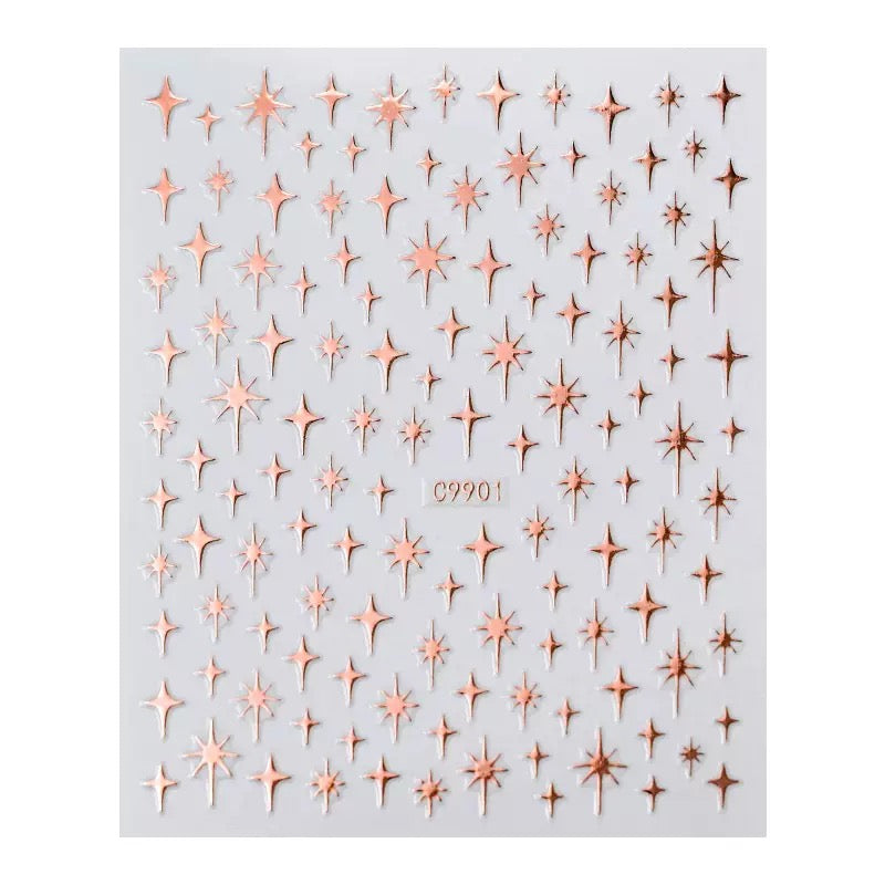 0602 Star Embossed sticker -1Pcs each pack