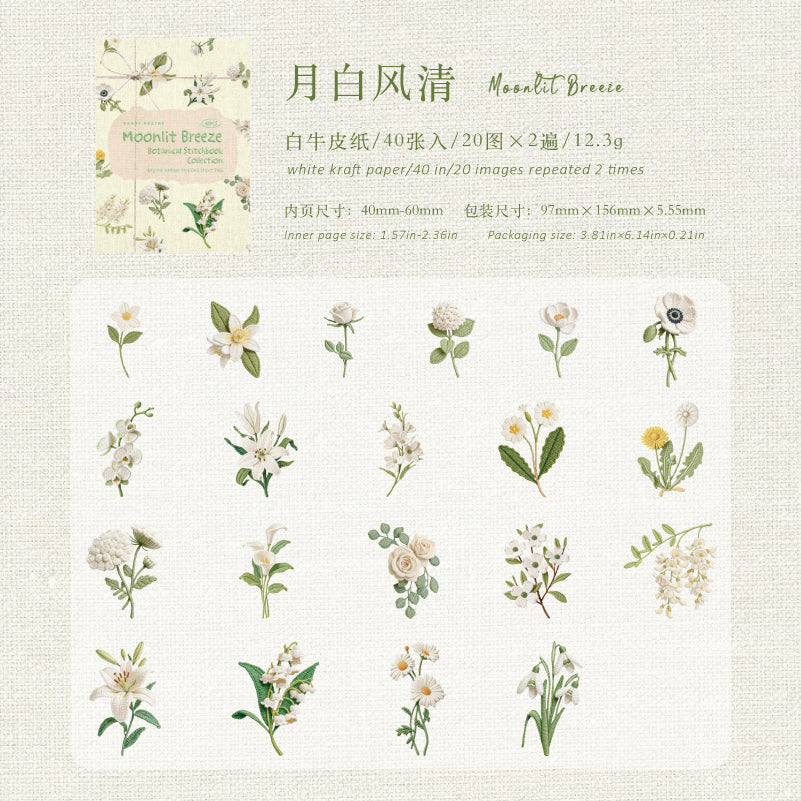 Plant cardstock sticker -40Pcs each pack