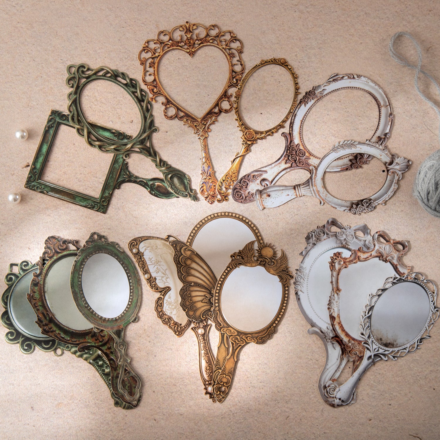 260316 Old Dreams in the Mirror cardstock Sticker -10Pcs each pack