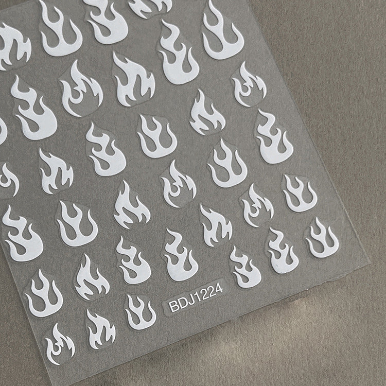 260108 M276- Flame Embossed Mini sticker 1 Pcs