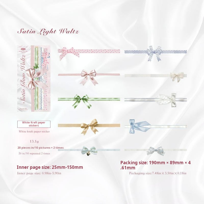 260112 Bow Solid cardstock sticker -20Pcs each pack