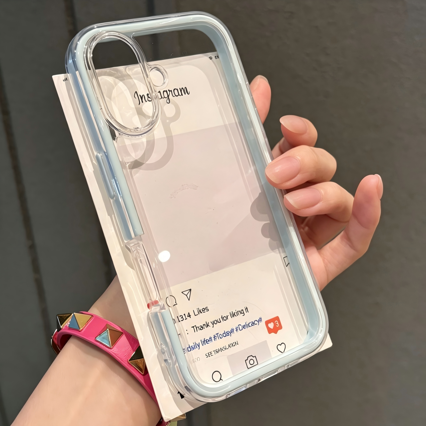 Clear Simple Color Border Phone Case For iPhone
