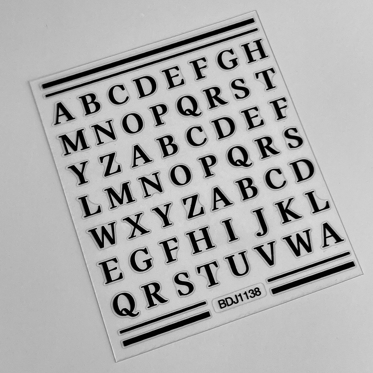 260108 M279- Letter Embossed Mini sticker 1 Pcs