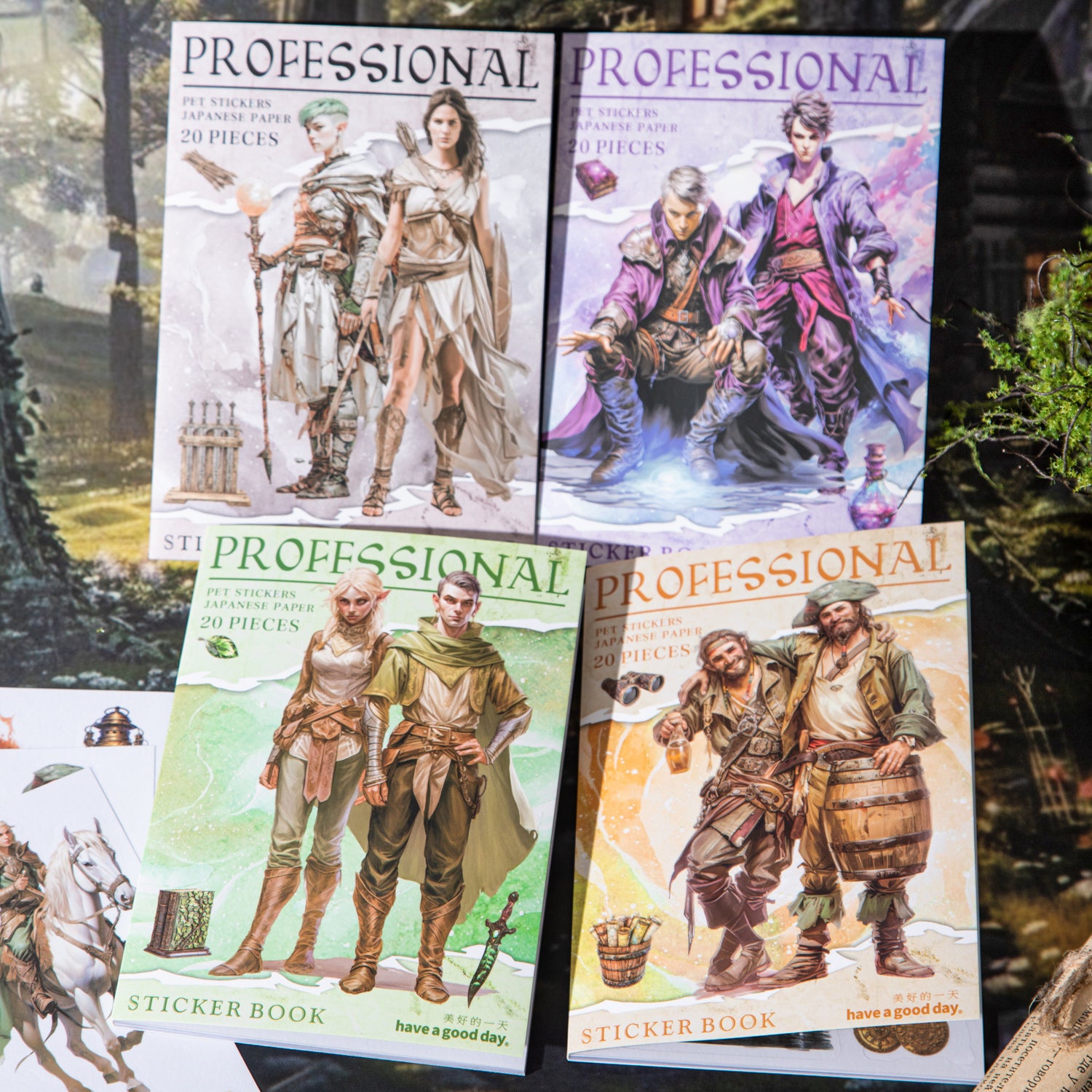 0910 Vintage professional division PET & Washi Sticker book -20Pcs each pack