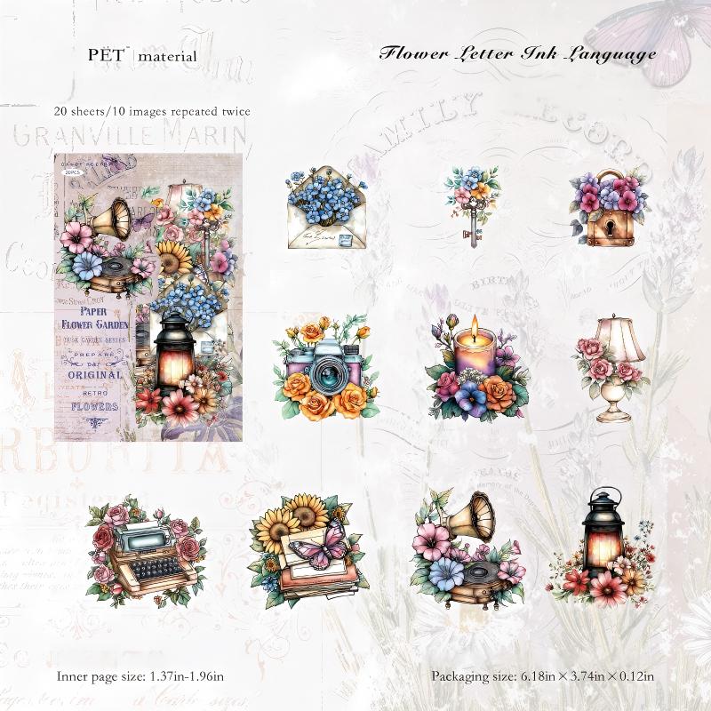 1013 Vintage garden sticker -20Pcs each pack