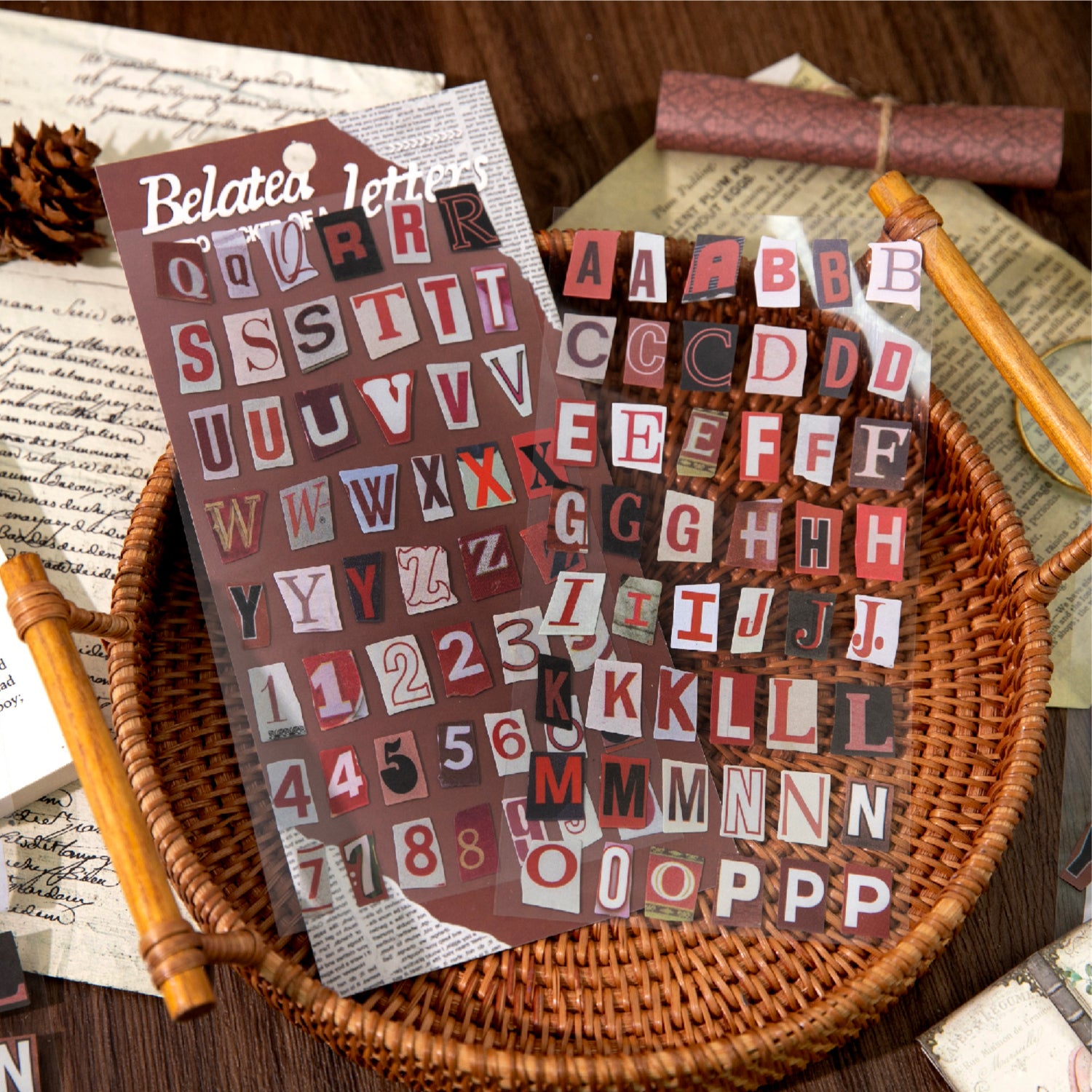 1203 Belated letter sticker -2Pcs each pack