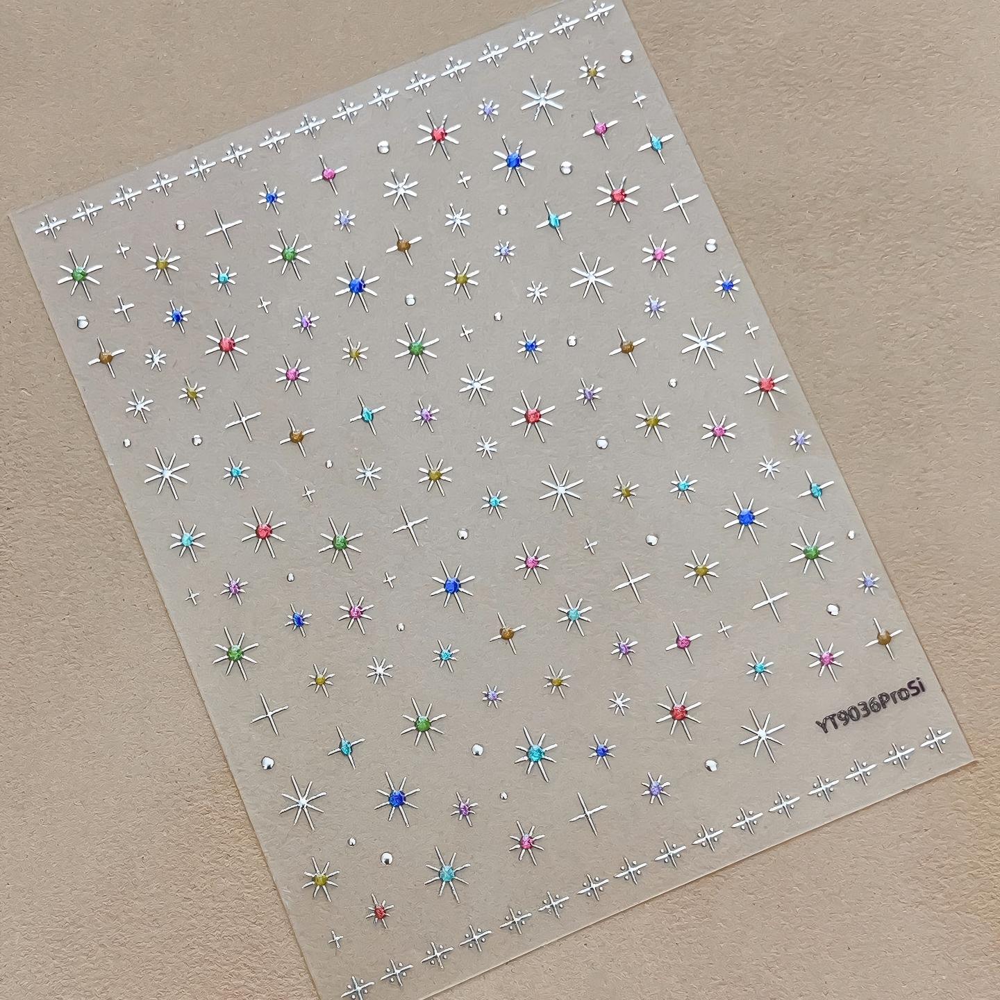 M331- Colorful Starbursts Embossed Mini sticker 1 Pcs