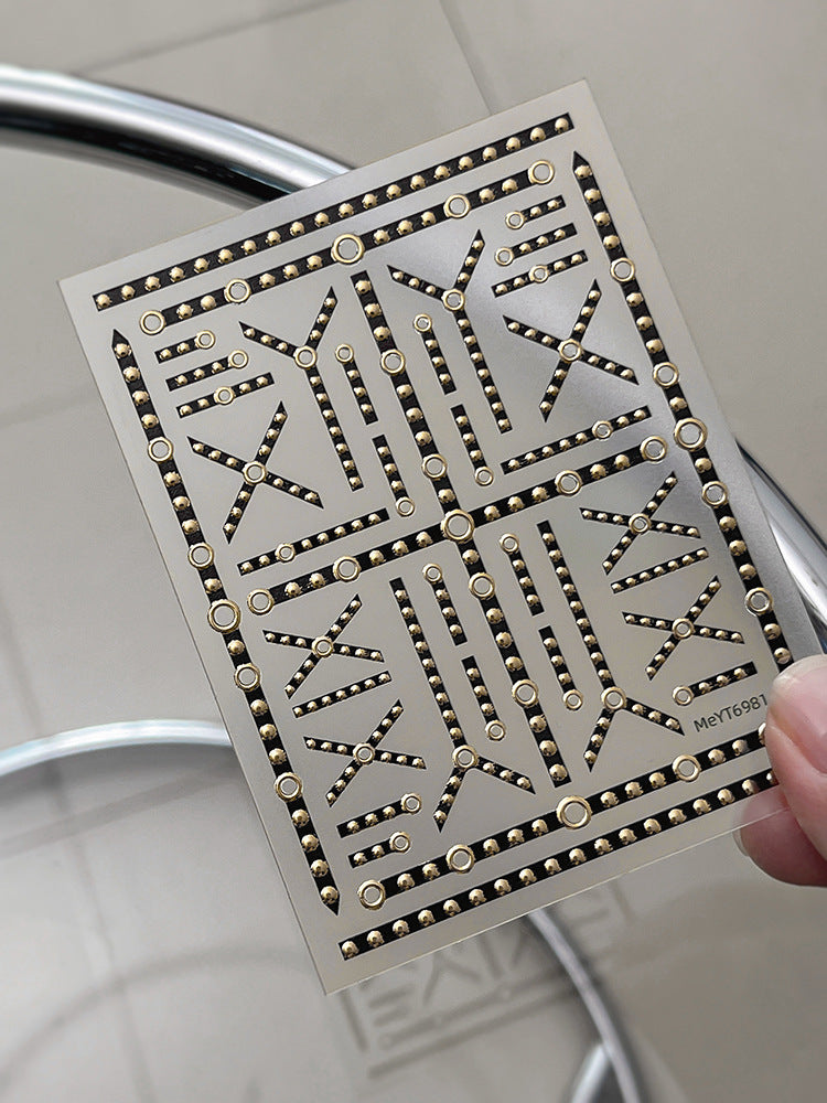 1110 M255- Chain Embossed Mini sticker 1 Pcs