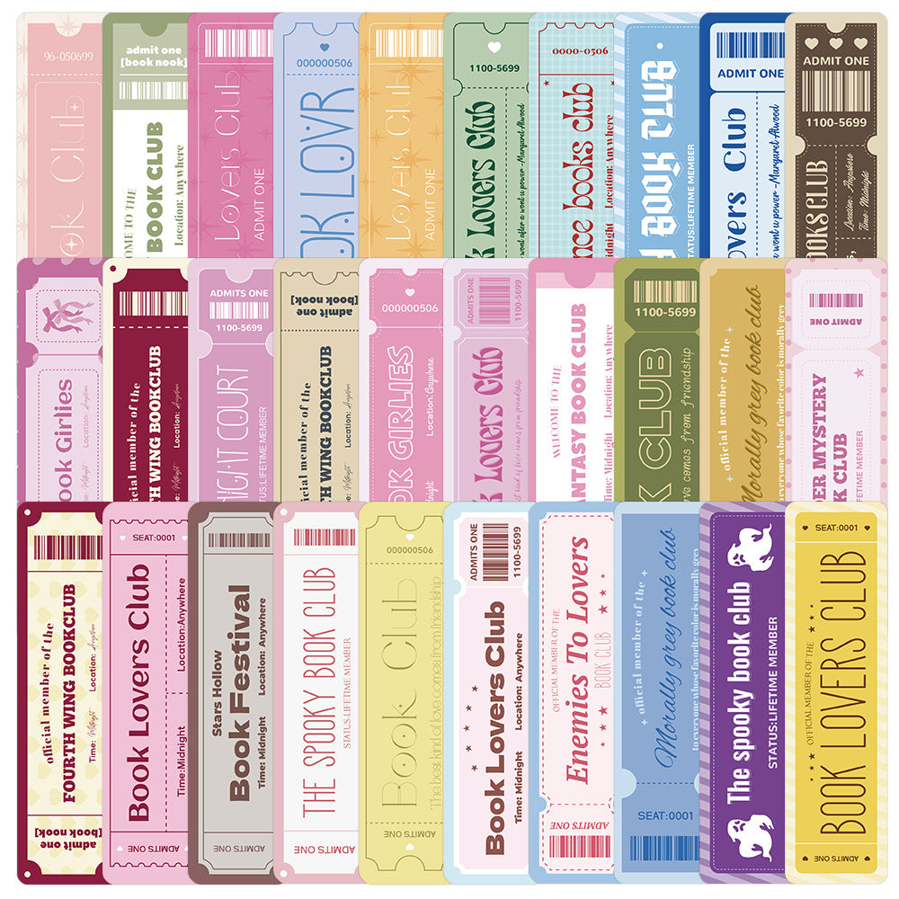 0718 Ticket stub Bookmarks 30 pcs
