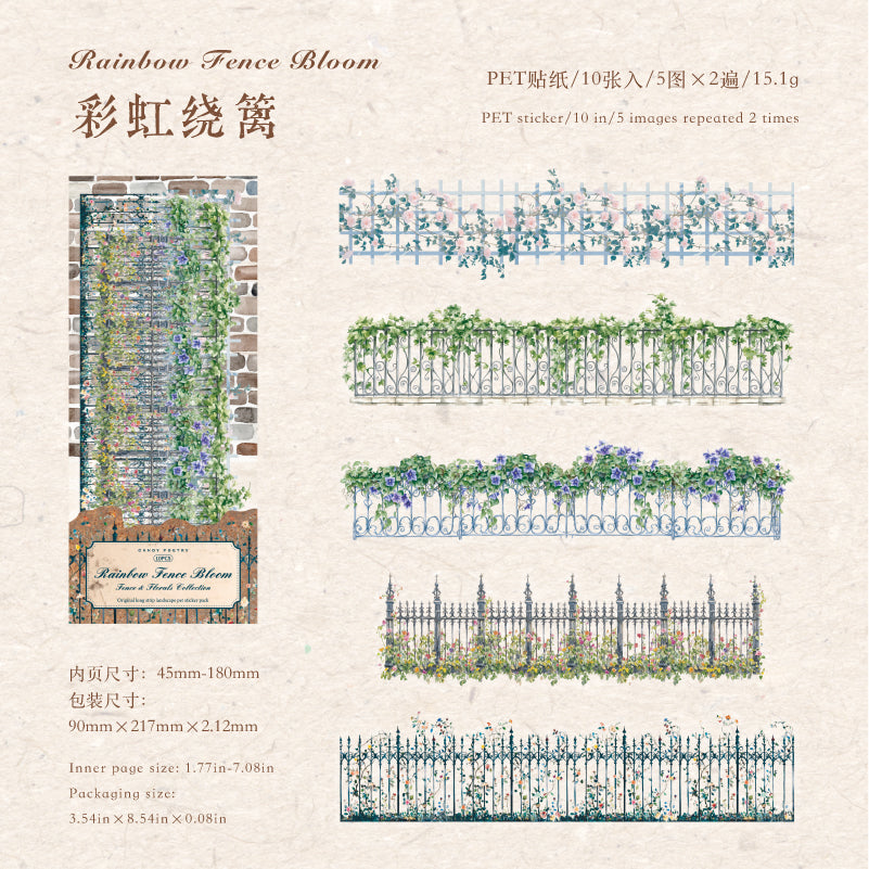 The Flower Fence Incident PET sticker -10Pcs each pack