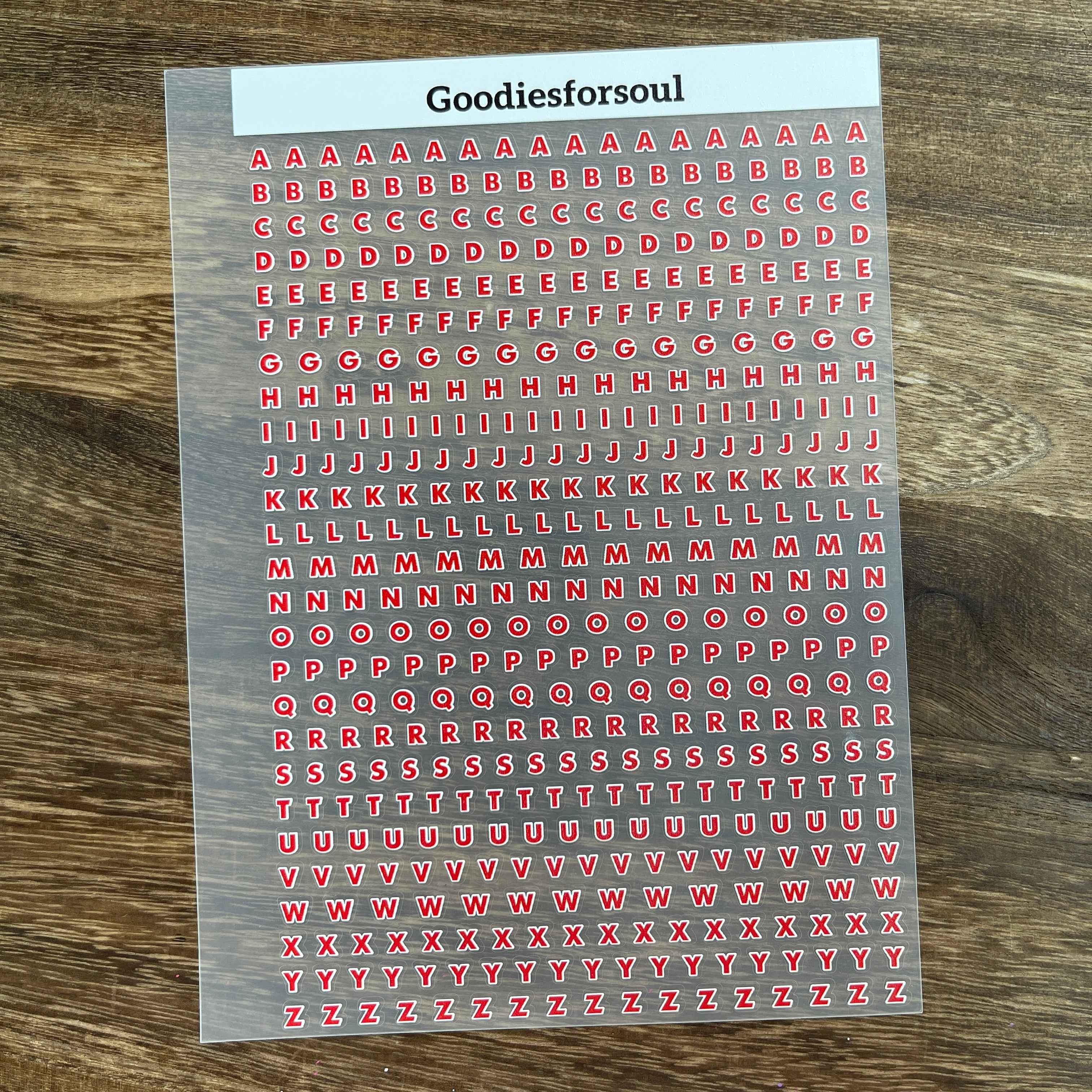 Stroke letter sticker *can be stored in A5 binder