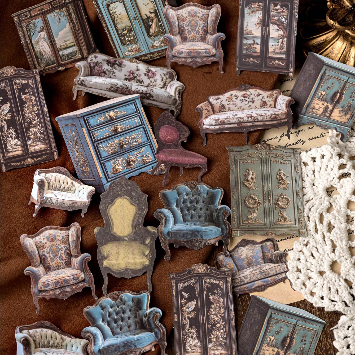 0524 Medieval Collections diecut cardstock Solid Sticker - 30Pcs each pack
