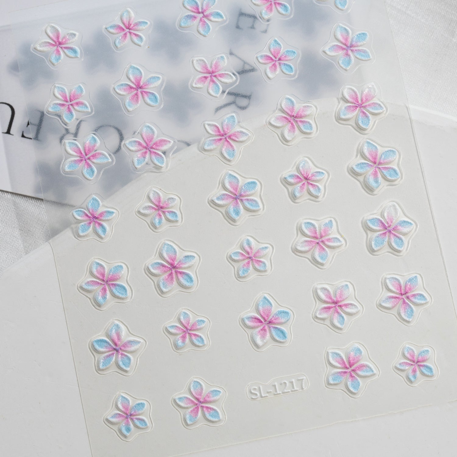 1206 M270- Flowers Embossed Mini sticker 1 Pcs