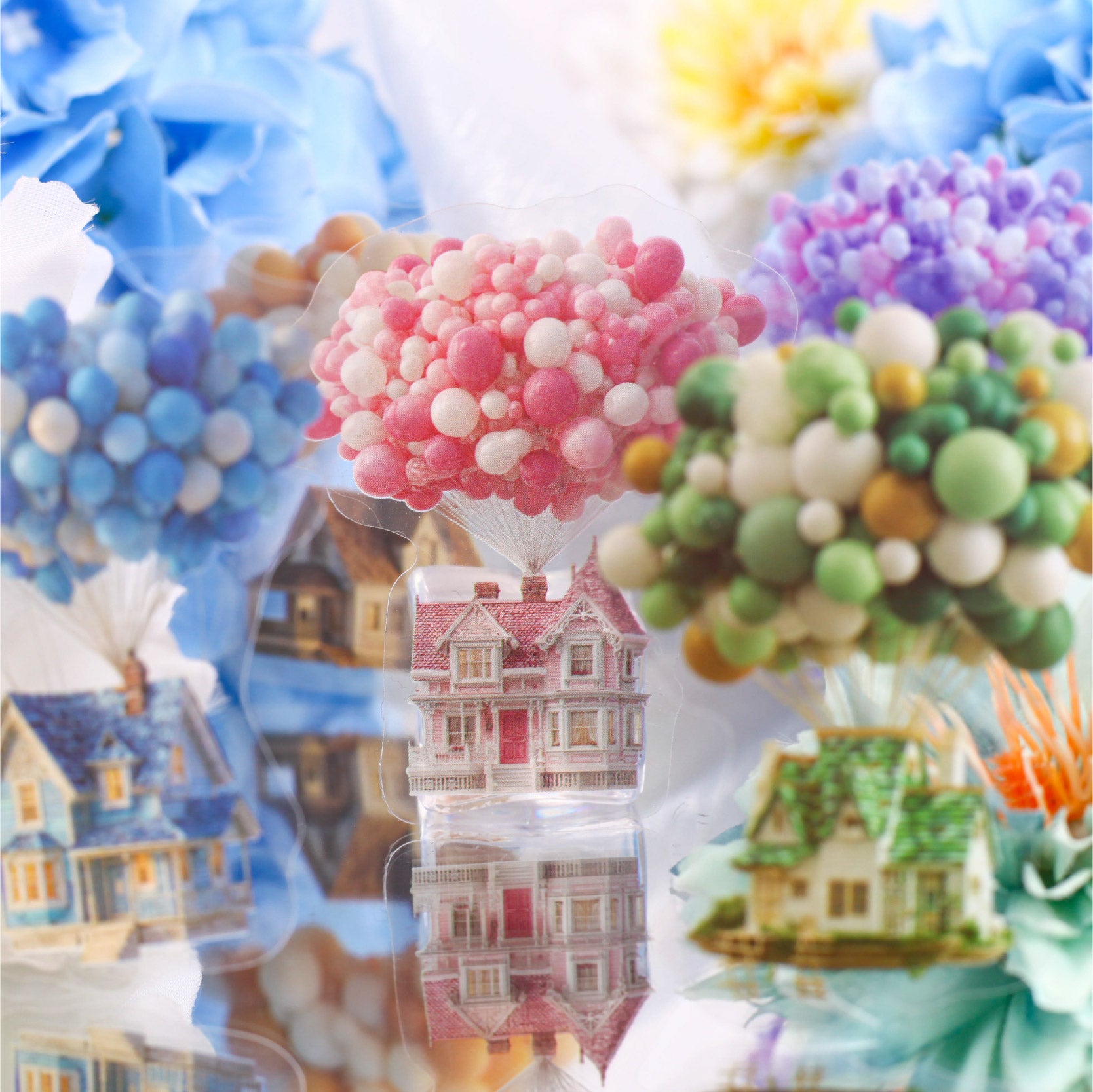 260317 Flying House PET sticker -16Pcs each pack