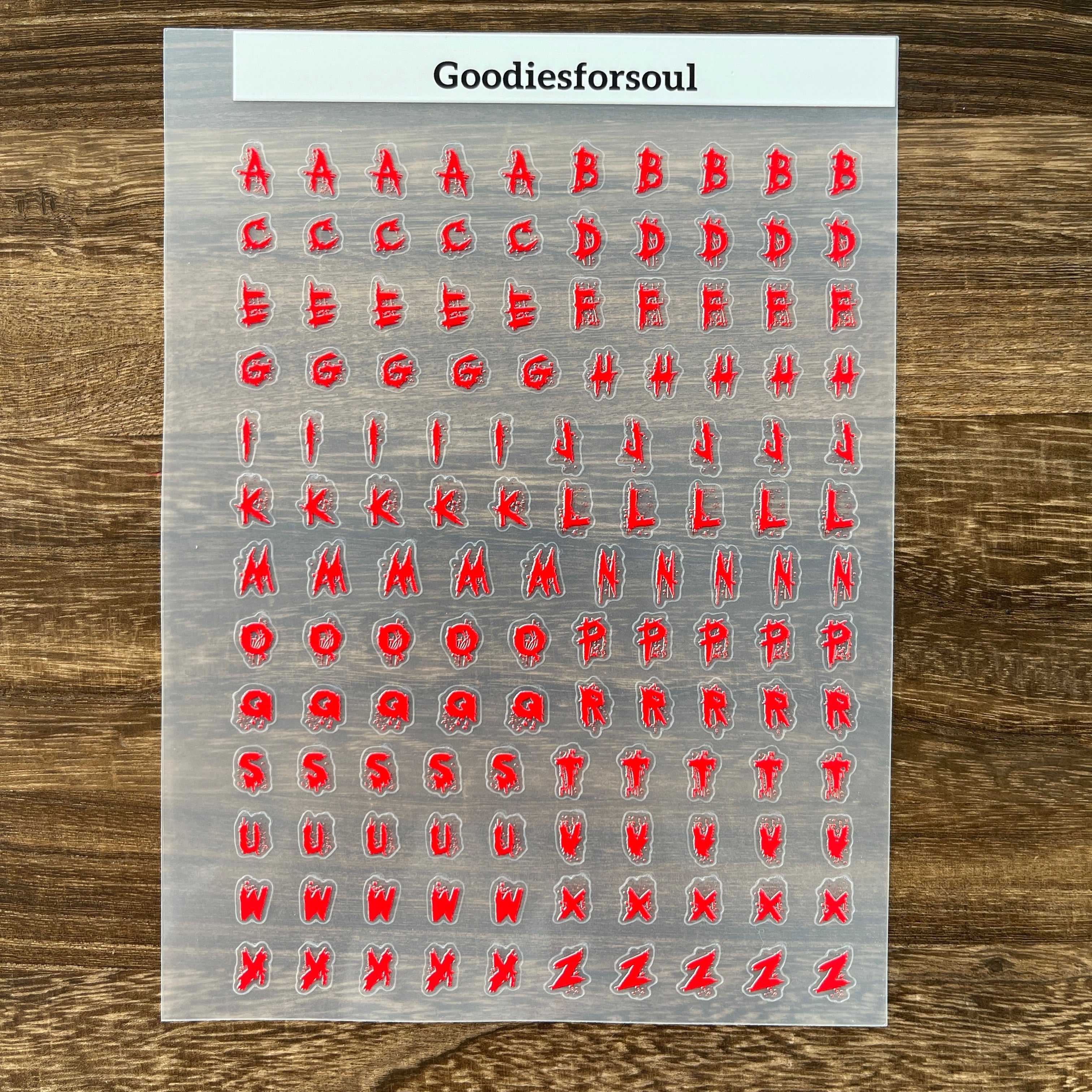 Spooky letter sticker *can be stored in A5 binder