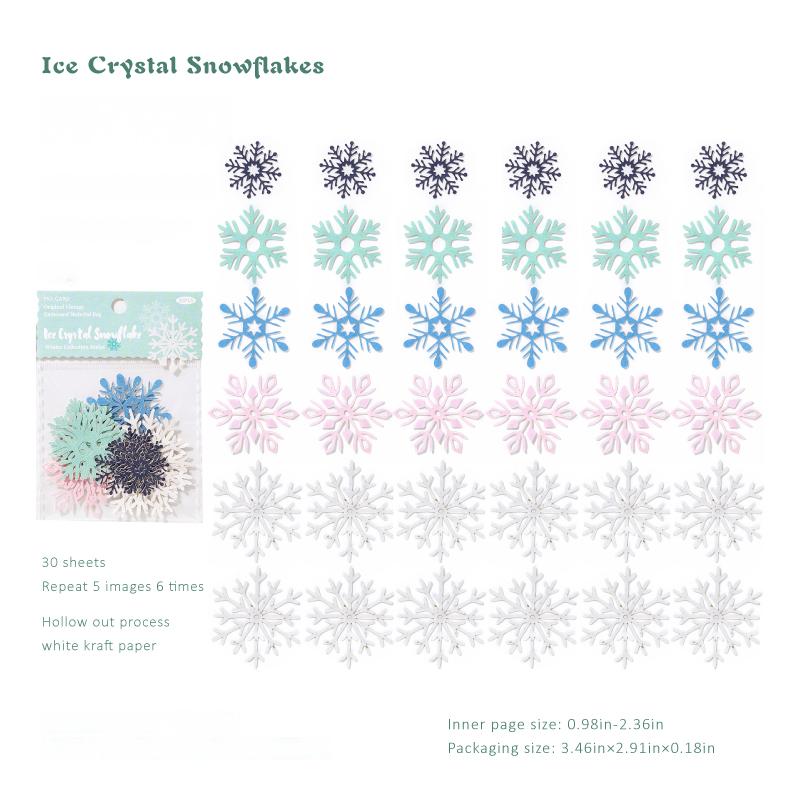 260105 Winter collection die cut Solid paper -30Pcs each pack