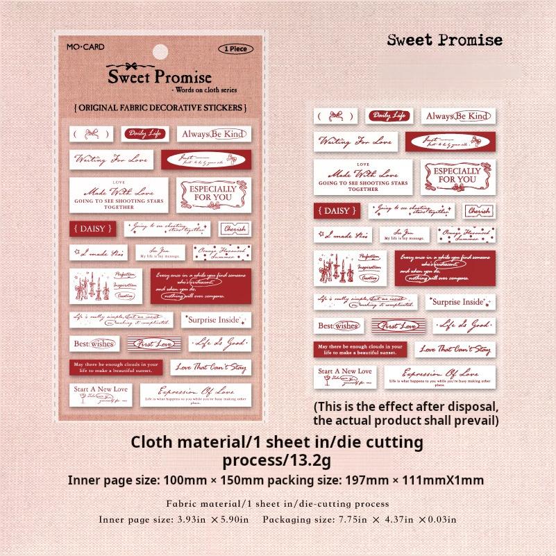 0622 Cloth label pre-cut Sticker -1Pcs each pack