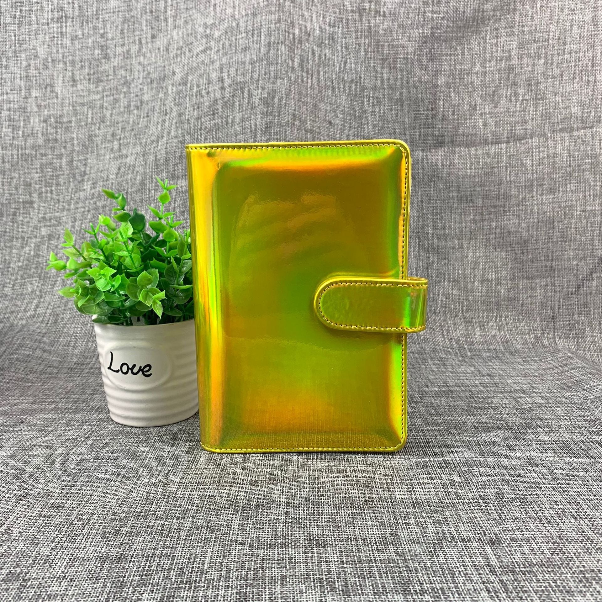 A6 6-Ring Loose-Leaf Binder Cover, Laser Organizer Shell Only (No Inner Pages) for DIY Journal