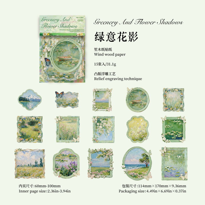 Monet Frame Cardstock Stickers -15Pcs each pack