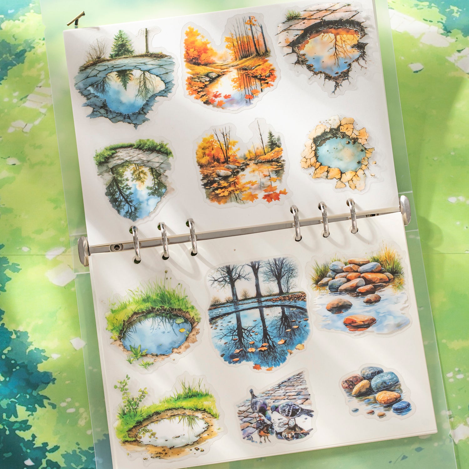 0807 Puddle path PET Sticker -10Pcs each pack