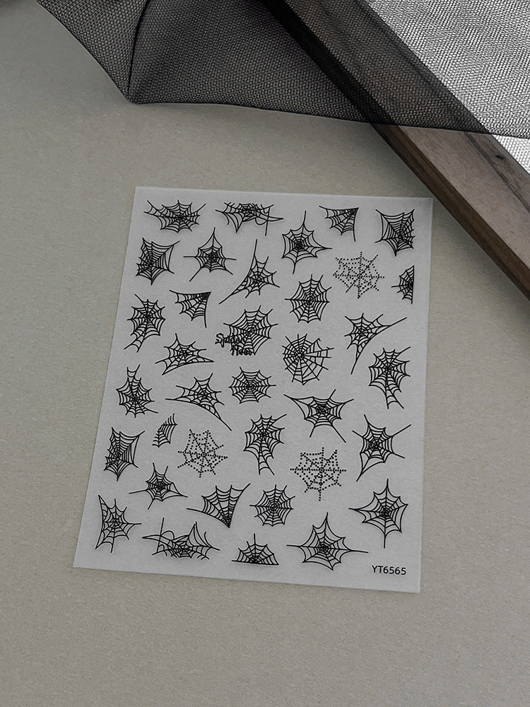 1201 M266- Spider web Embossed Mini sticker 1 Pcs