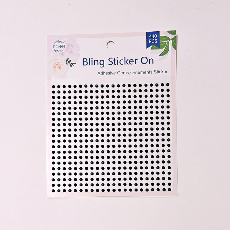 260228 Black crystal sticker