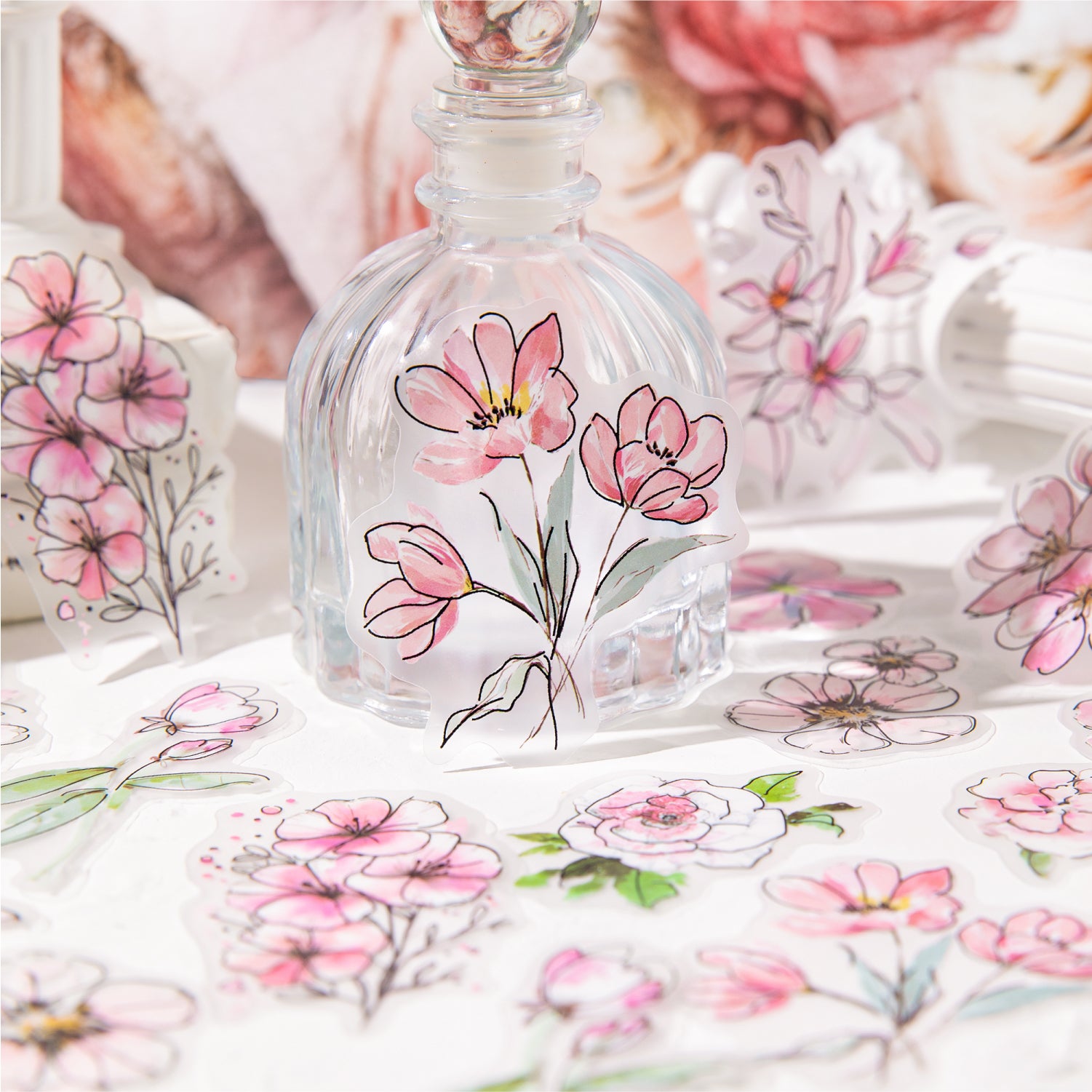 0827 Flowers PET Sticker -20Pcs each pack
