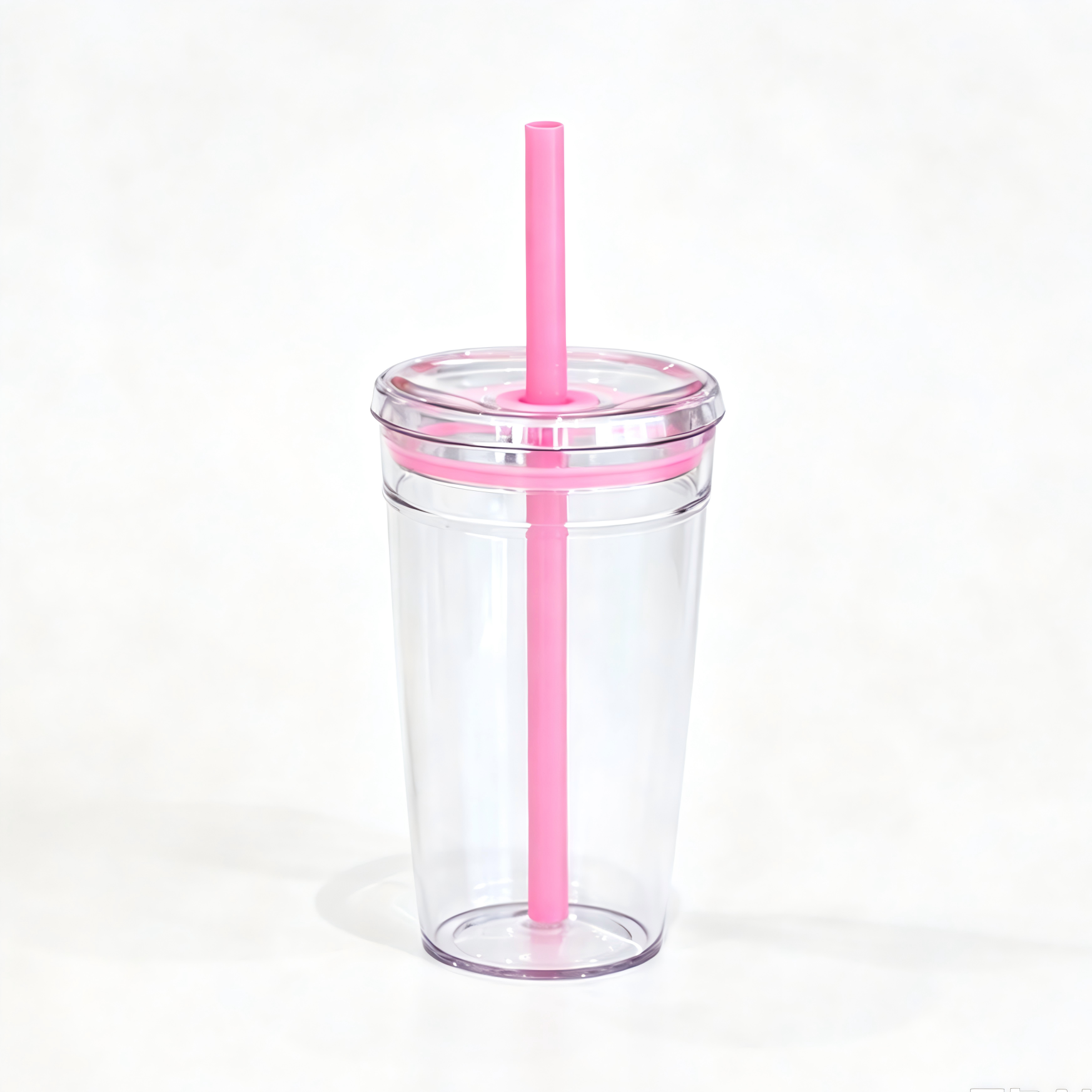 16oz Blank Clear Acrylic Tumbler with Lid & Color Straw – Perfect for Vinyl DIY