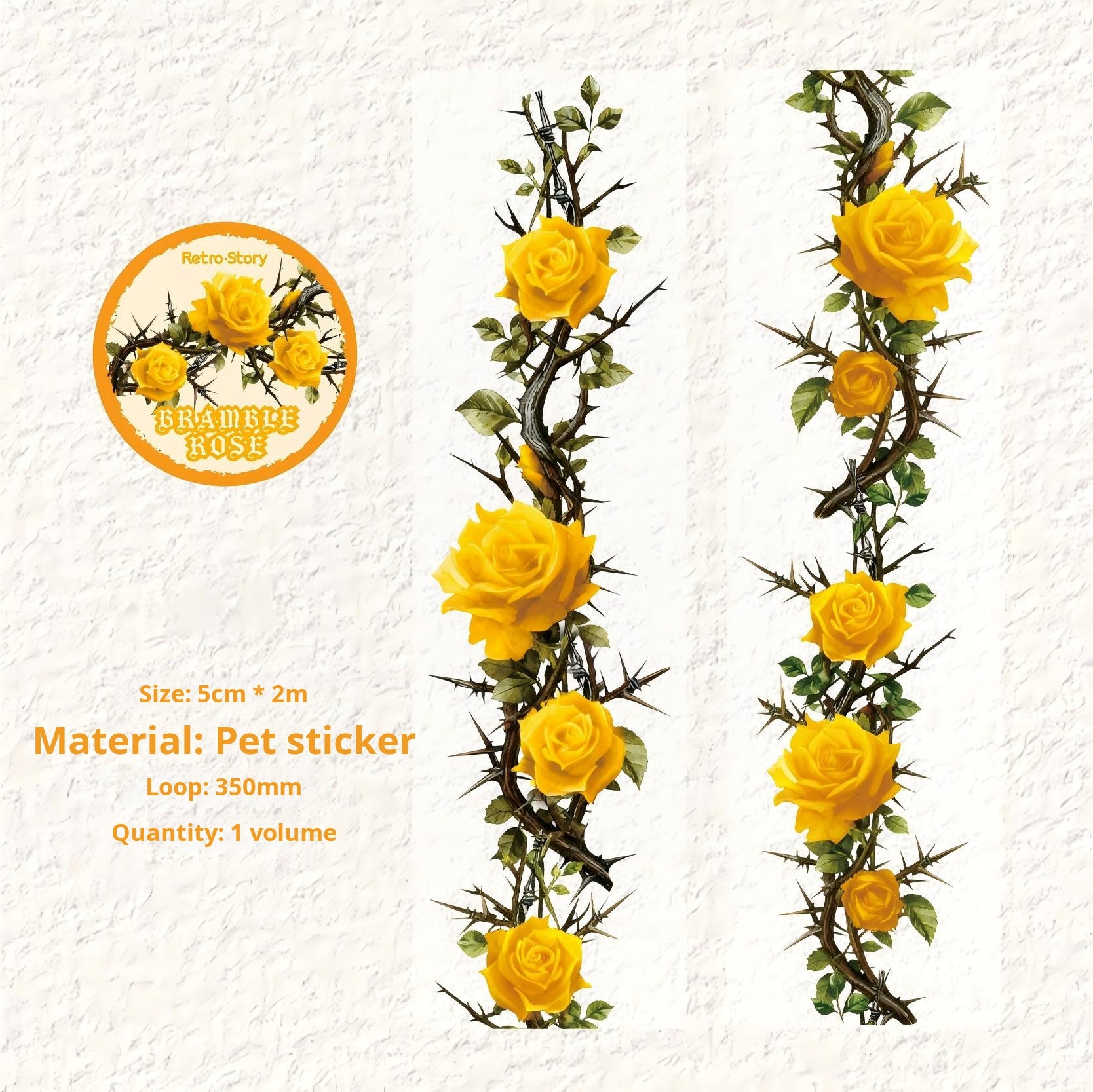 1226 Thorn rose PET Tape -5cm*2m