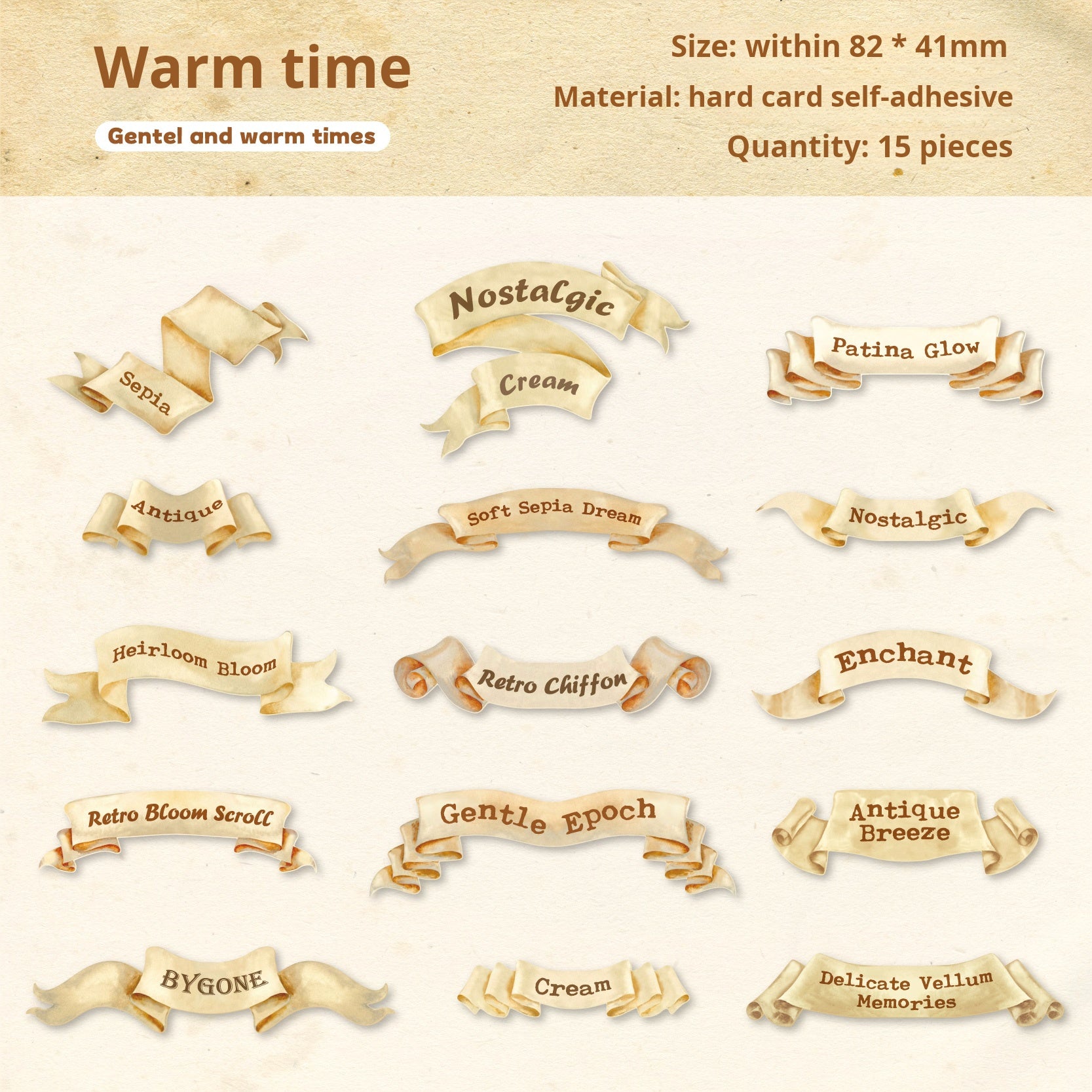 1231 Scroll sticker -15Pcs each pack