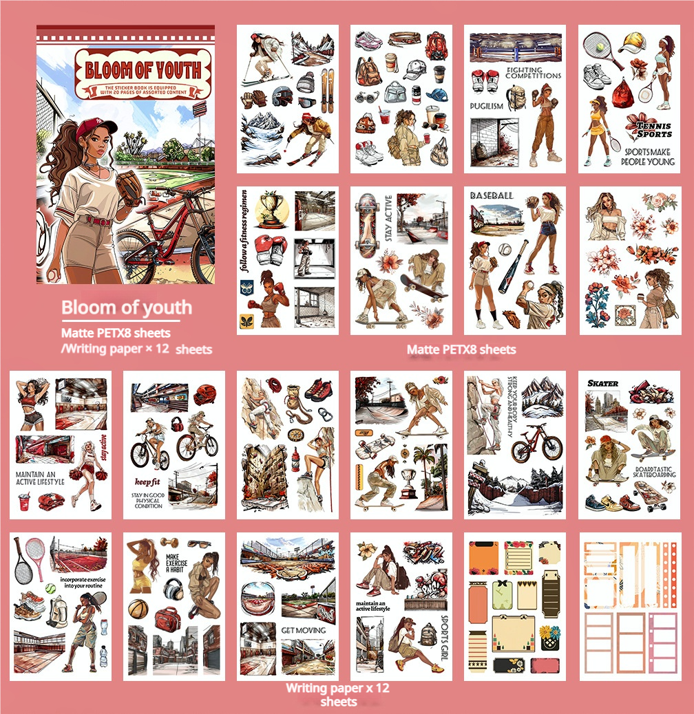 S-545- Bloom of youth Sticker Book -20Pcs each pack