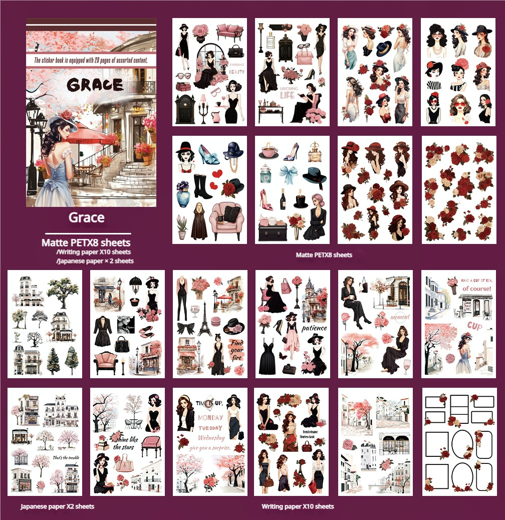 S-525- Grace Sticker Book -20Pcs each pack
