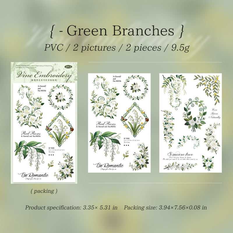 1229 Flowers transfer, rub on sticker -2Pcs each pack